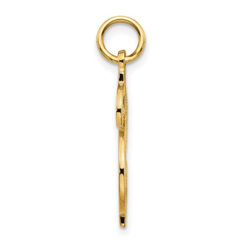 10k Yellow Gold Solid Polished Dollar Sign Charm - image 2